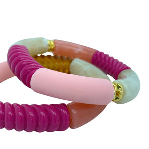 Tube kralen armband - Fuchsia Set