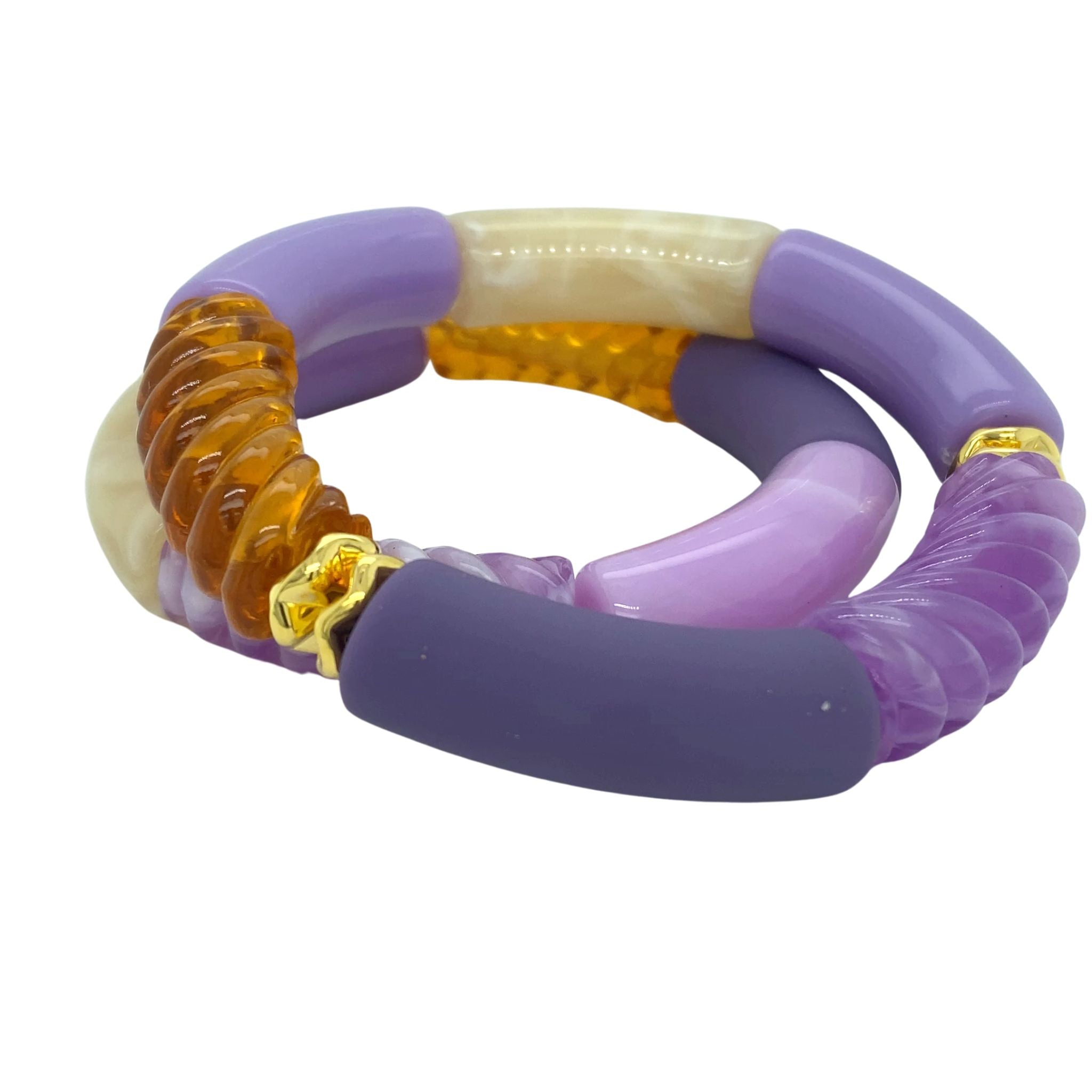 Tube kralen armband - Paarse Set