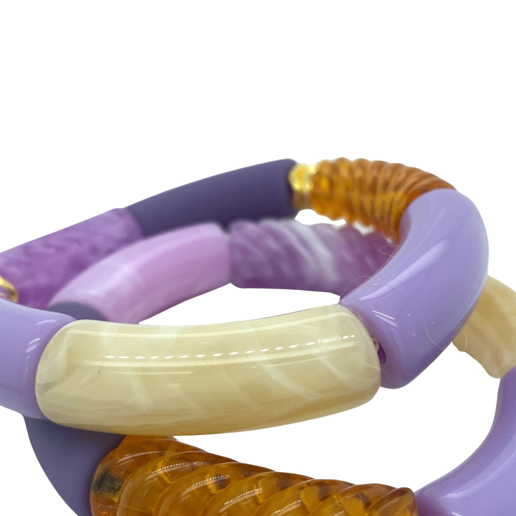 Tube kralen armband - Paarse Set