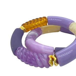 Tube kralen armband - Paarse Set