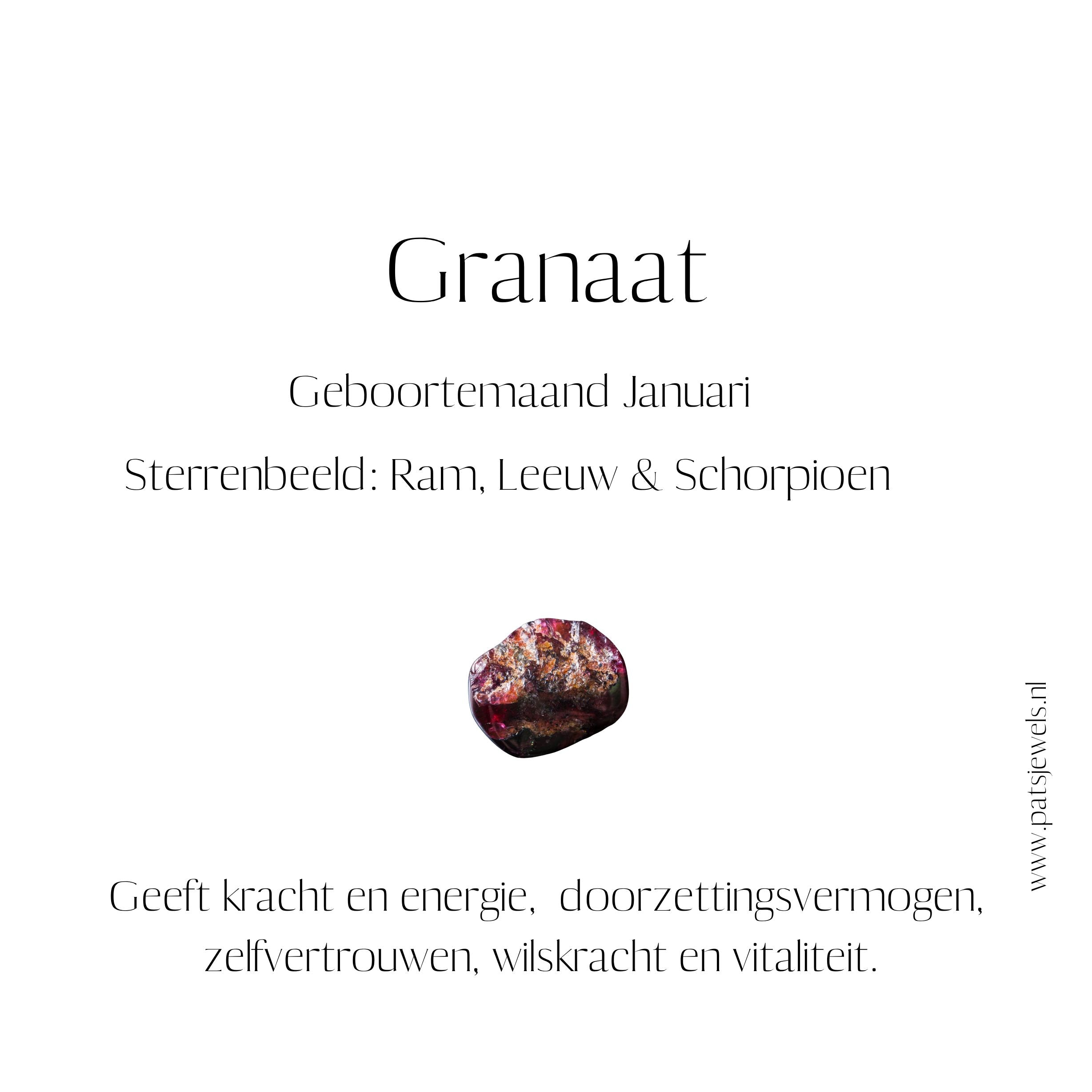 Granaat - Geboortesteen armband - maand januari