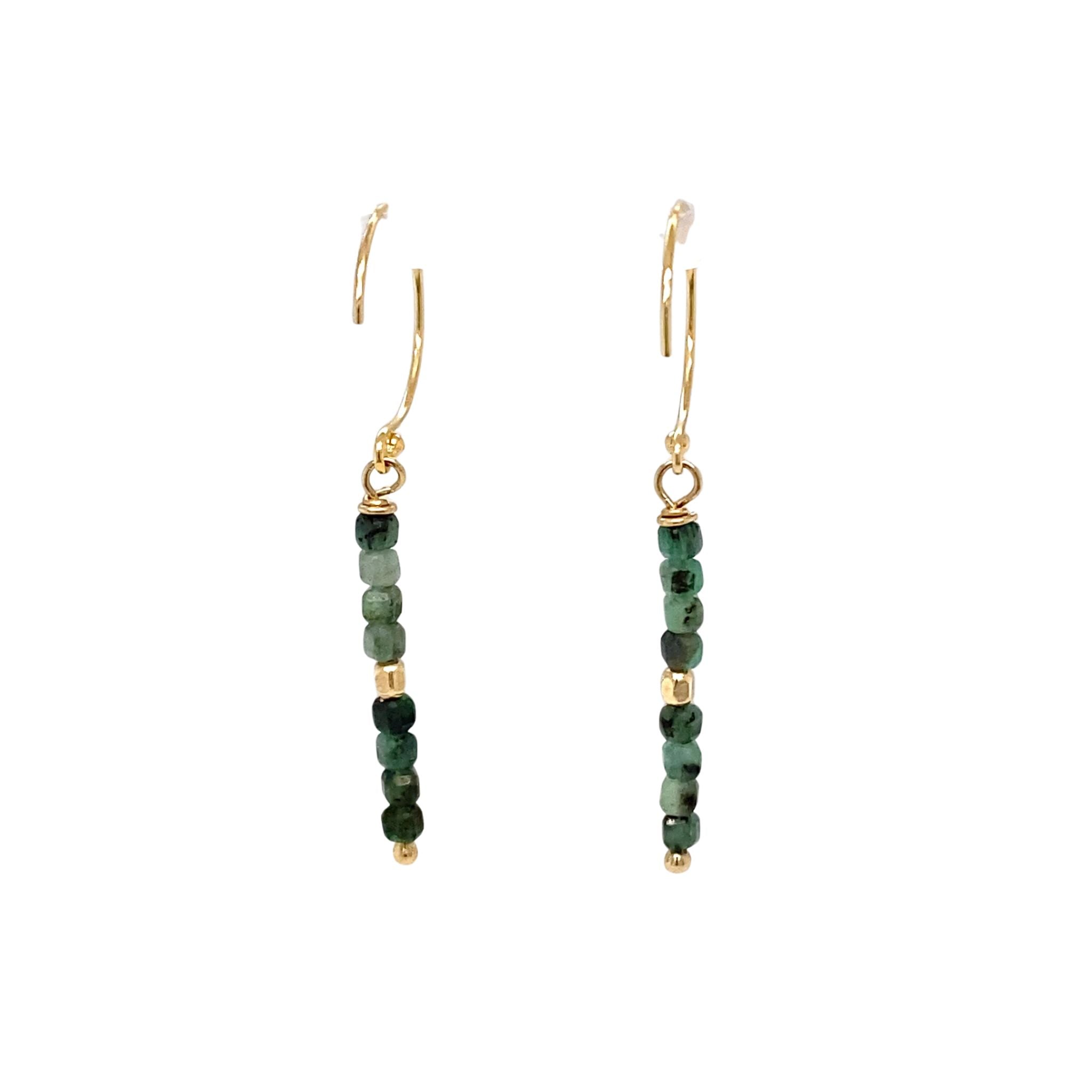 Oorhangers petite cubes - Smaragd