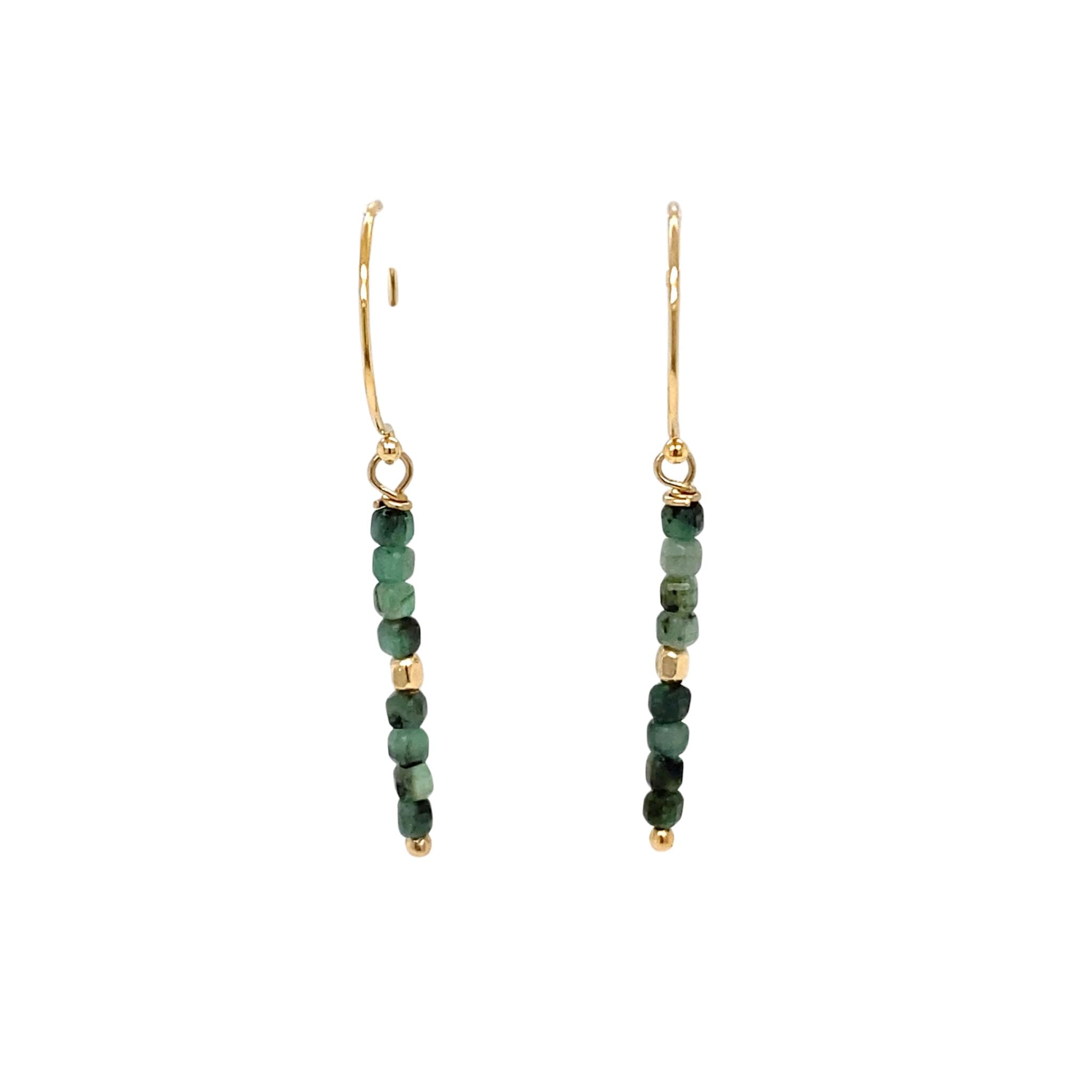 Oorhangers petite cubes - Smaragd