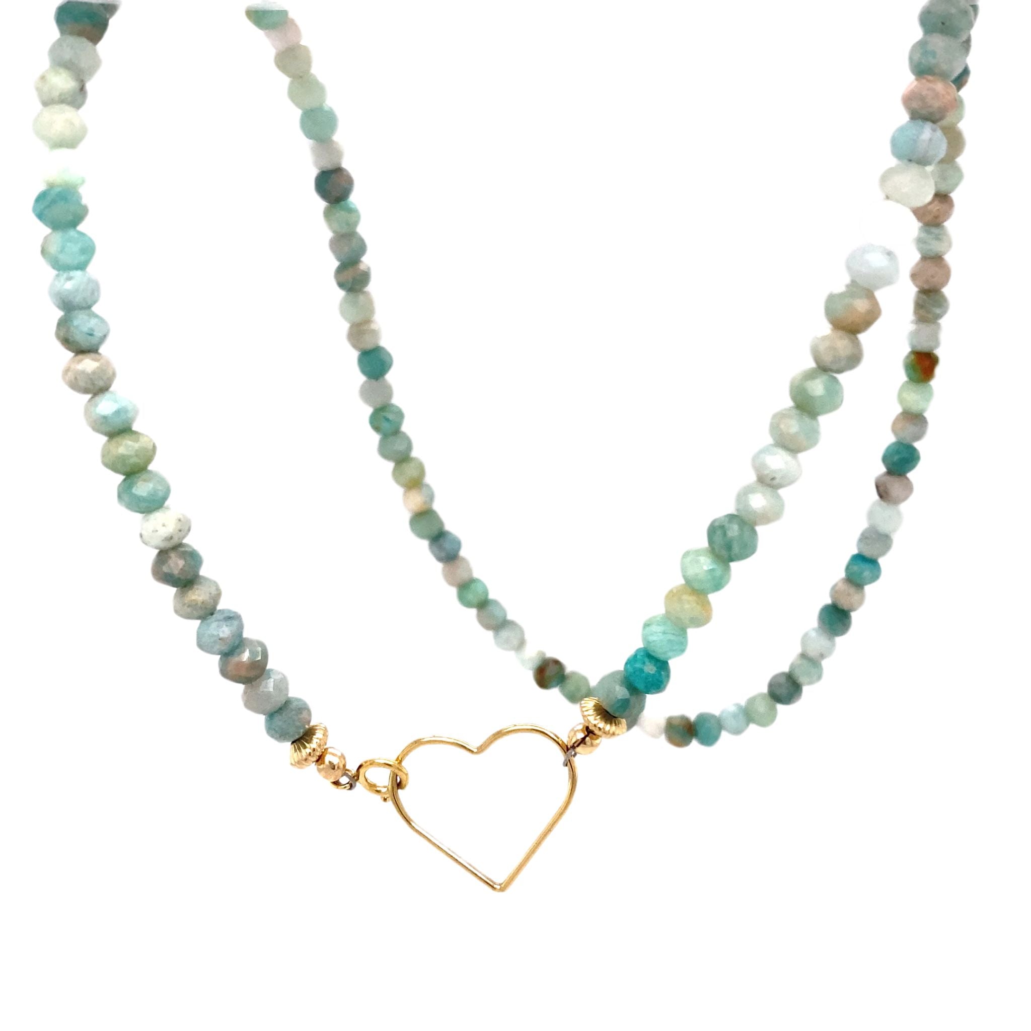 Love - Amazoniet ketting hart sluiting