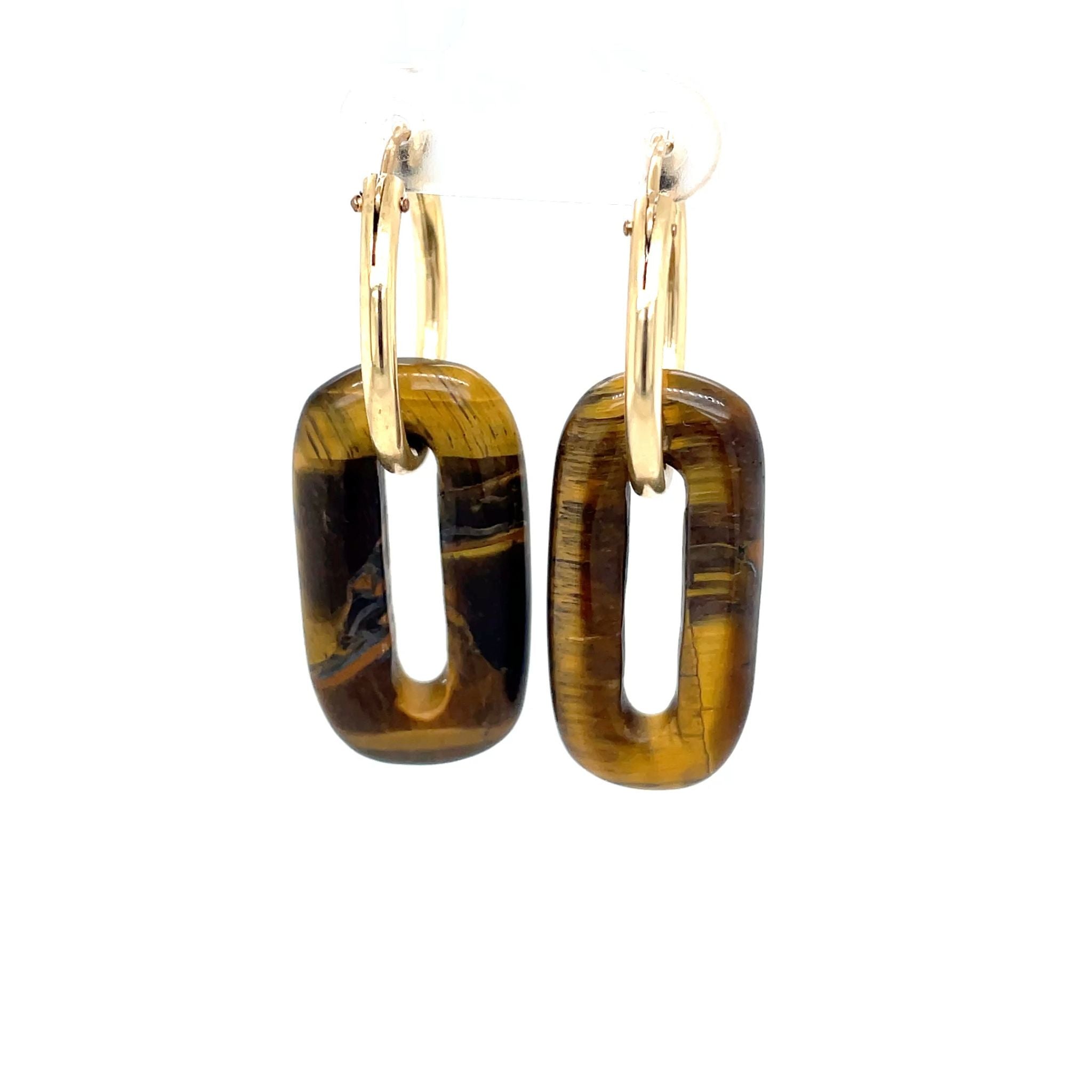 Oorringen Tijgeroog hanger