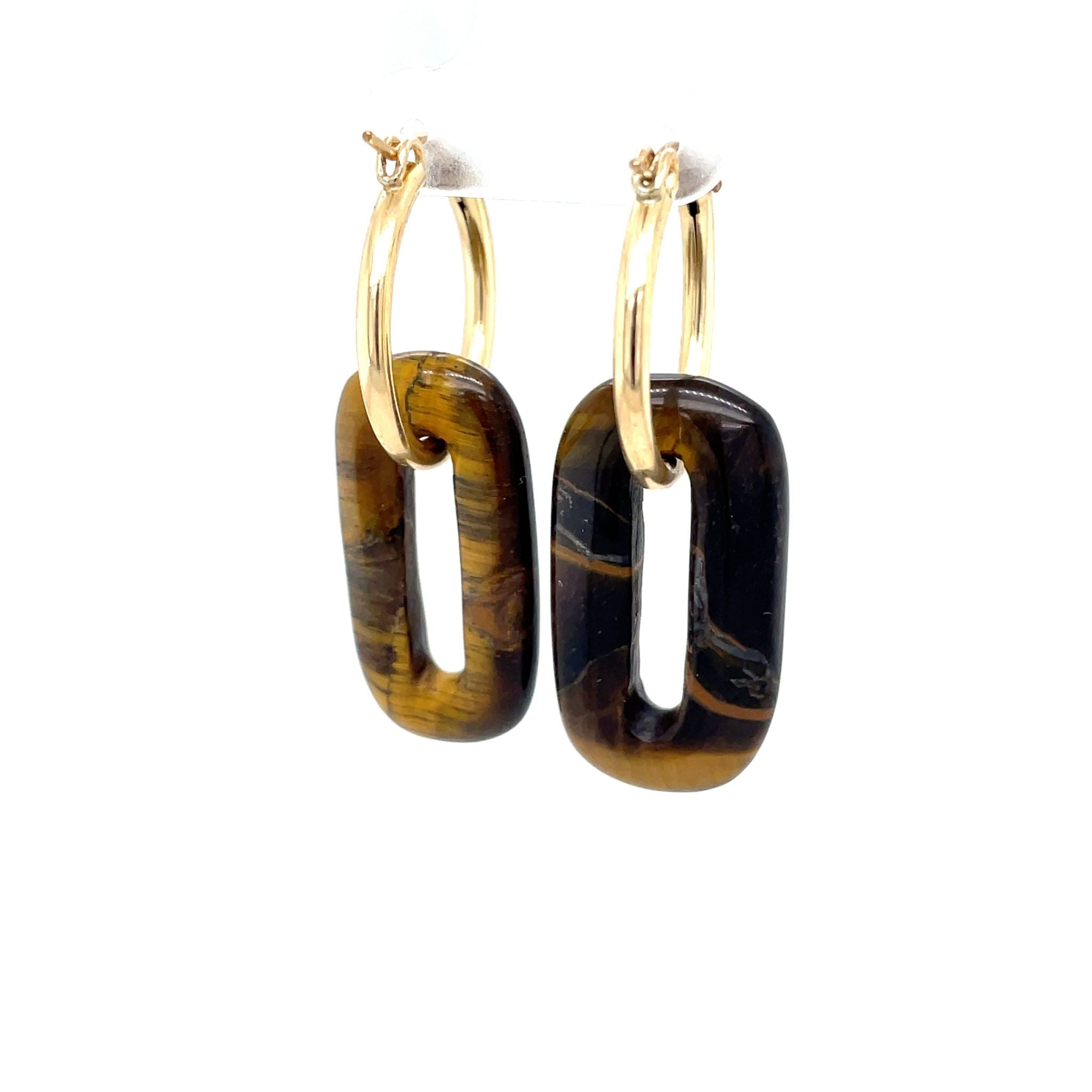 Oorringen Tijgeroog hanger