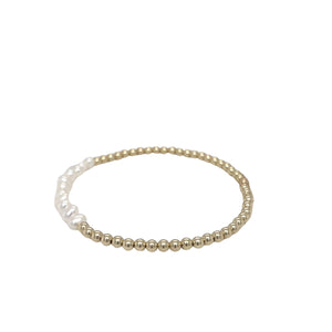 Gouden bolletjes armband met een Touch of Pearls