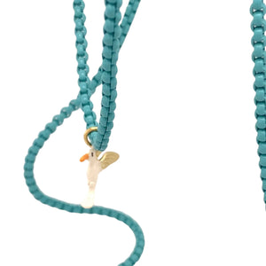 Turquoise kinder ketting met colobri hanger