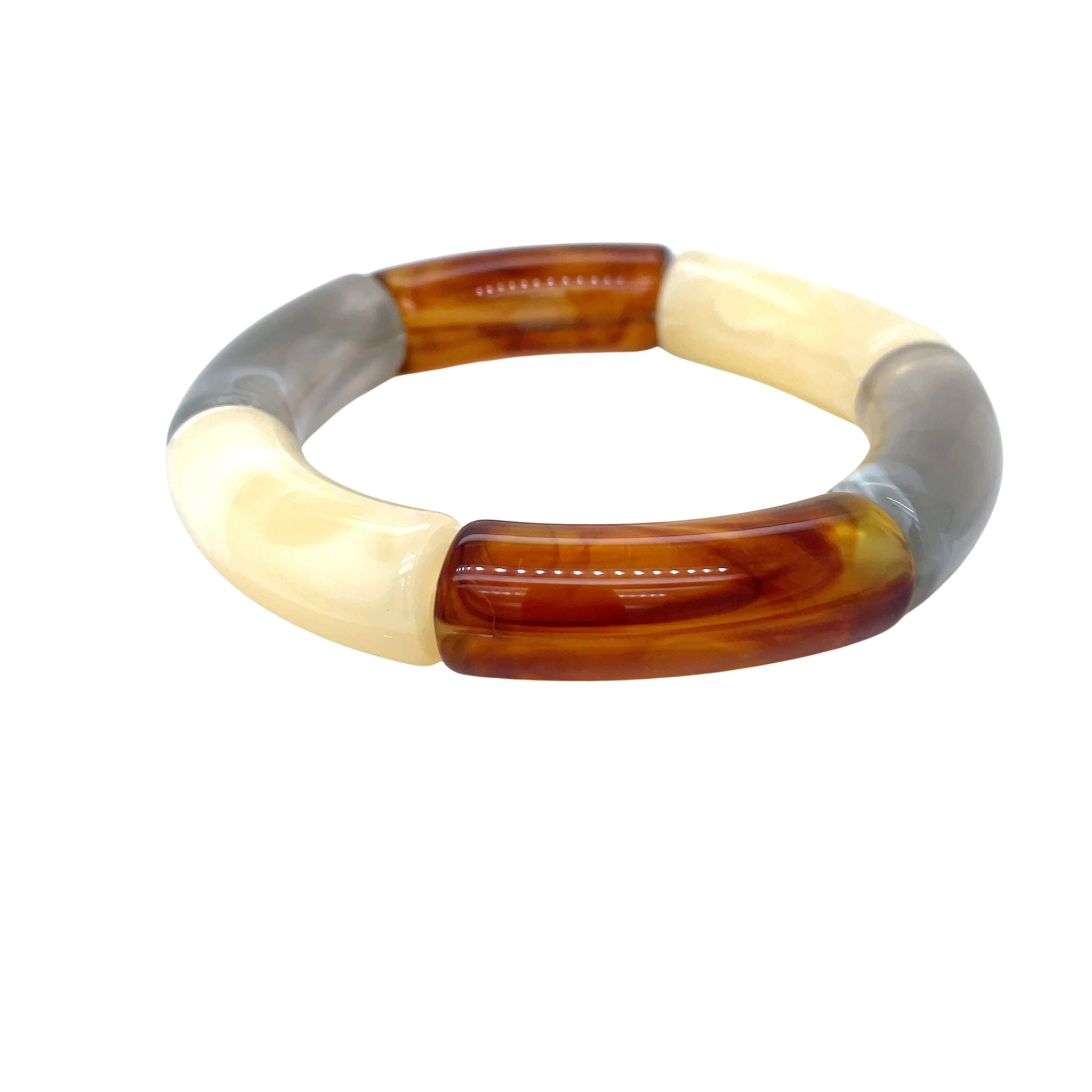 Tube kralen armband - Grey marble Set