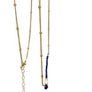 Petite Lapis Lazuli bamboo ketting