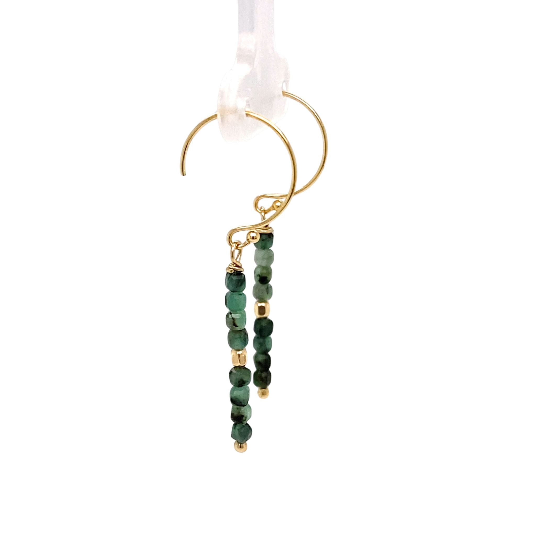 Oorhangers petite cubes - Smaragd