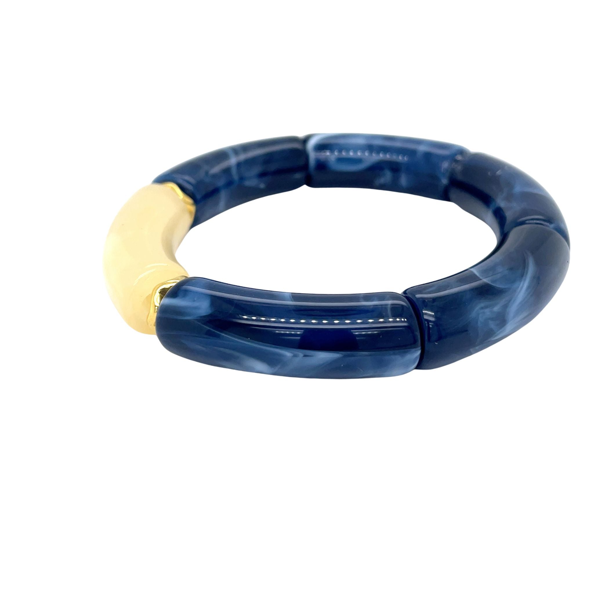 Tube kralen armband - Blue marble Set