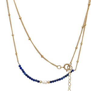 Petite Lapis Lazuli bamboo ketting