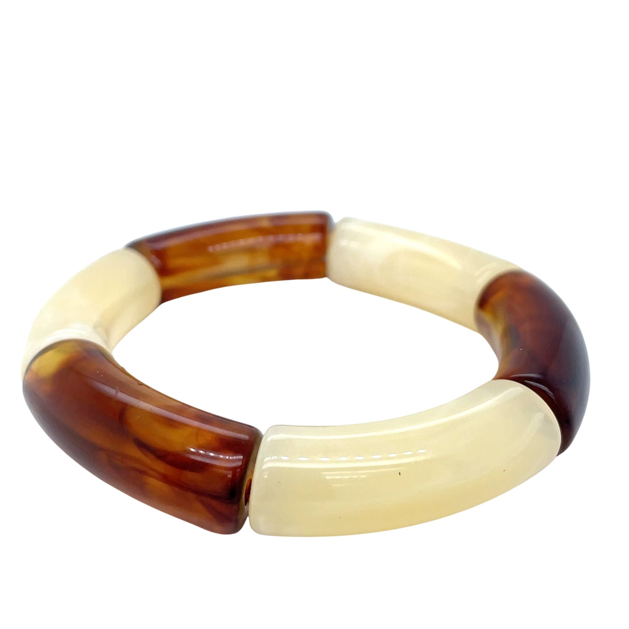 Tube kralen armband - Grey marble Set