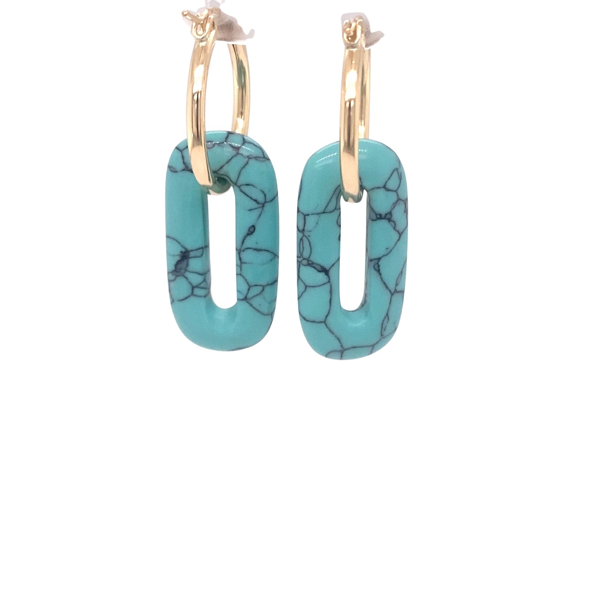 Turquoise Ovaal hanger