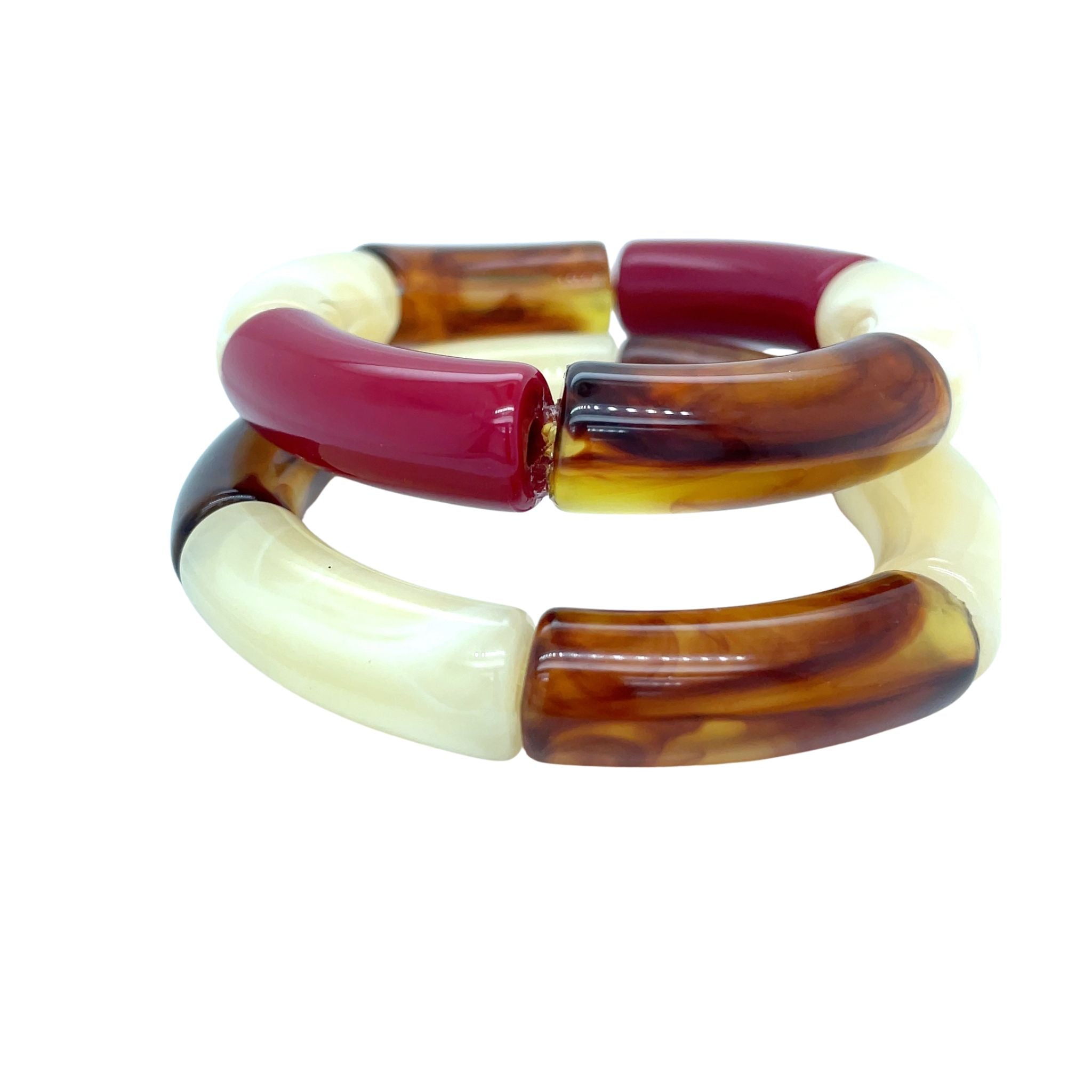 Tube kralen armband - Red set