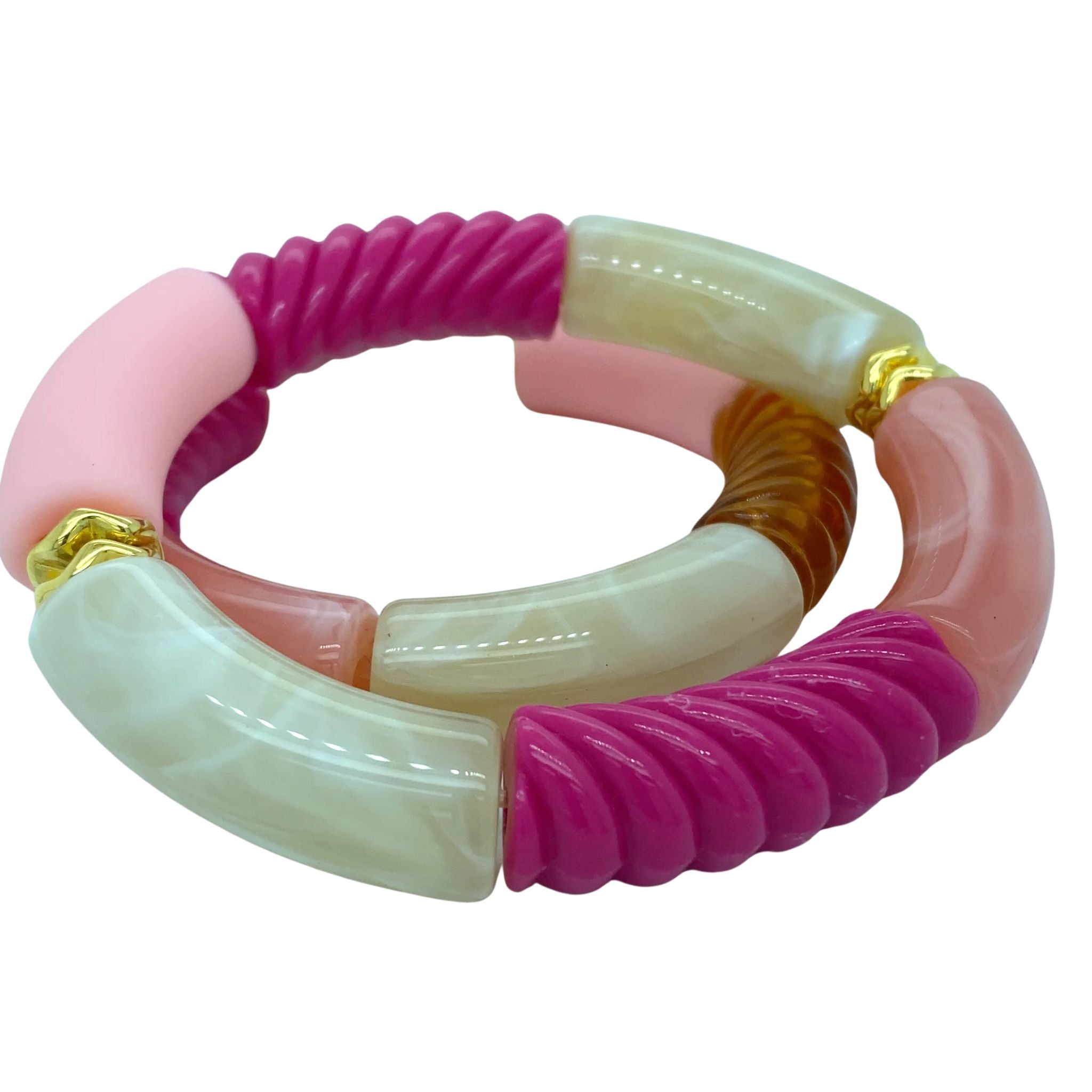 Tube kralen armband - Fuchsia Set