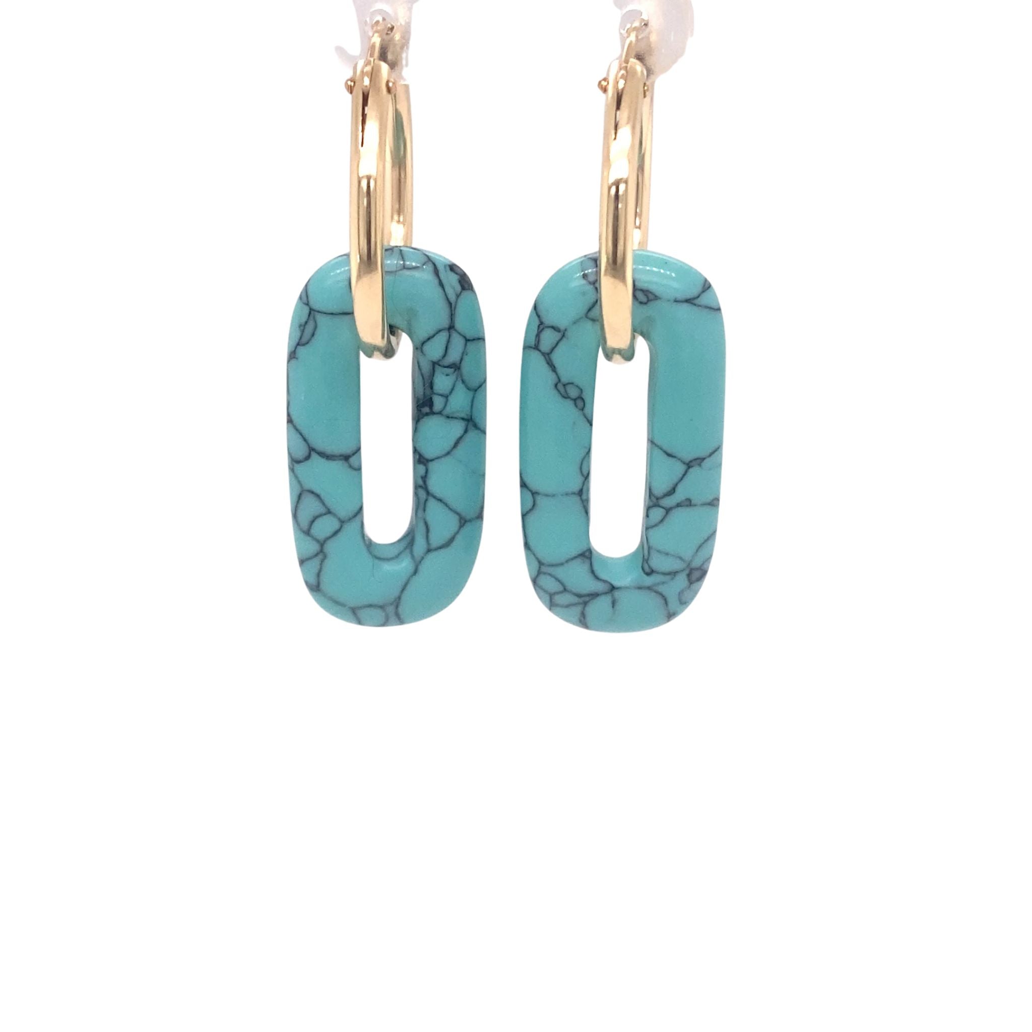 Turquoise Ovaal hanger