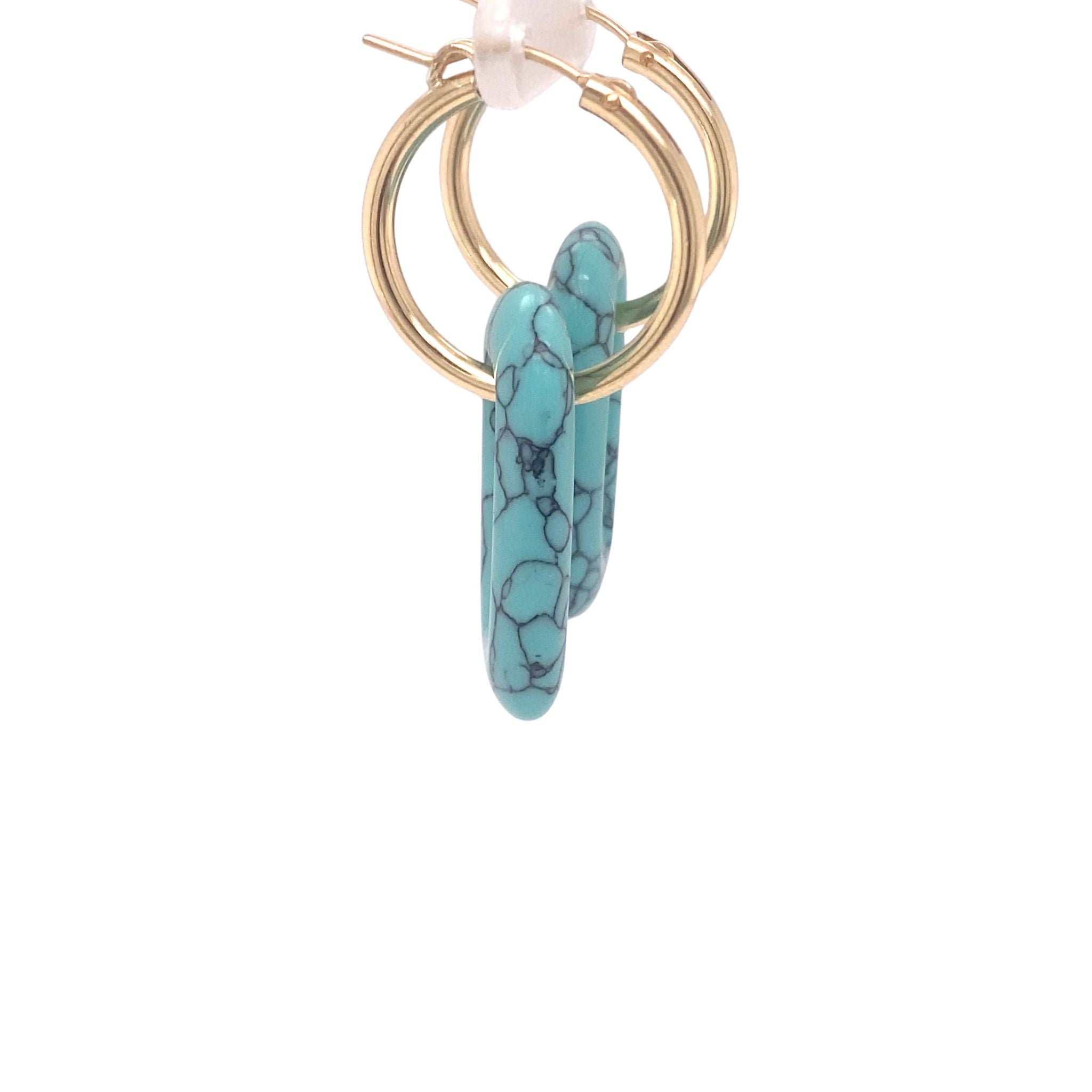 Turquoise Ovaal hanger