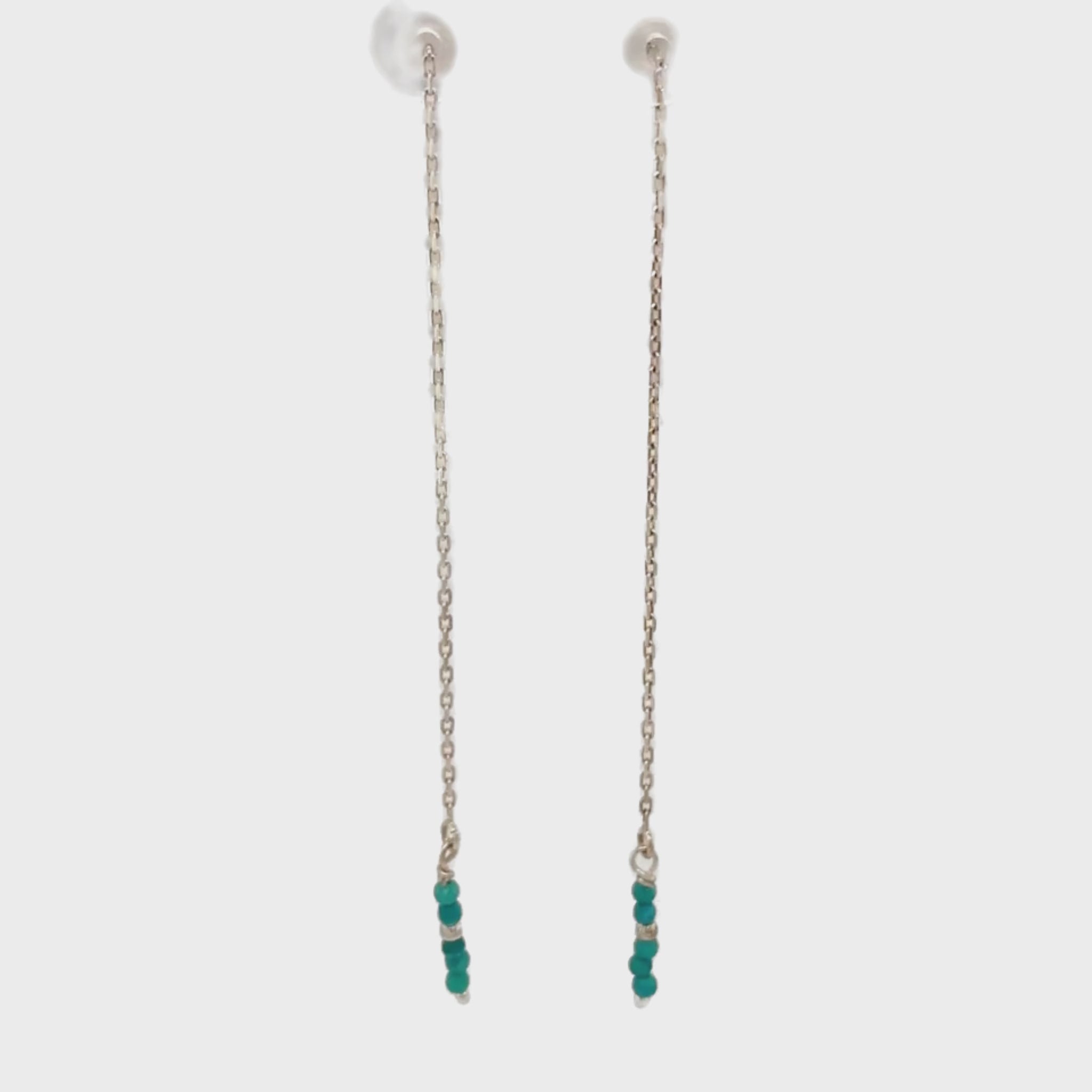 Turquoise Oorketting Zilver