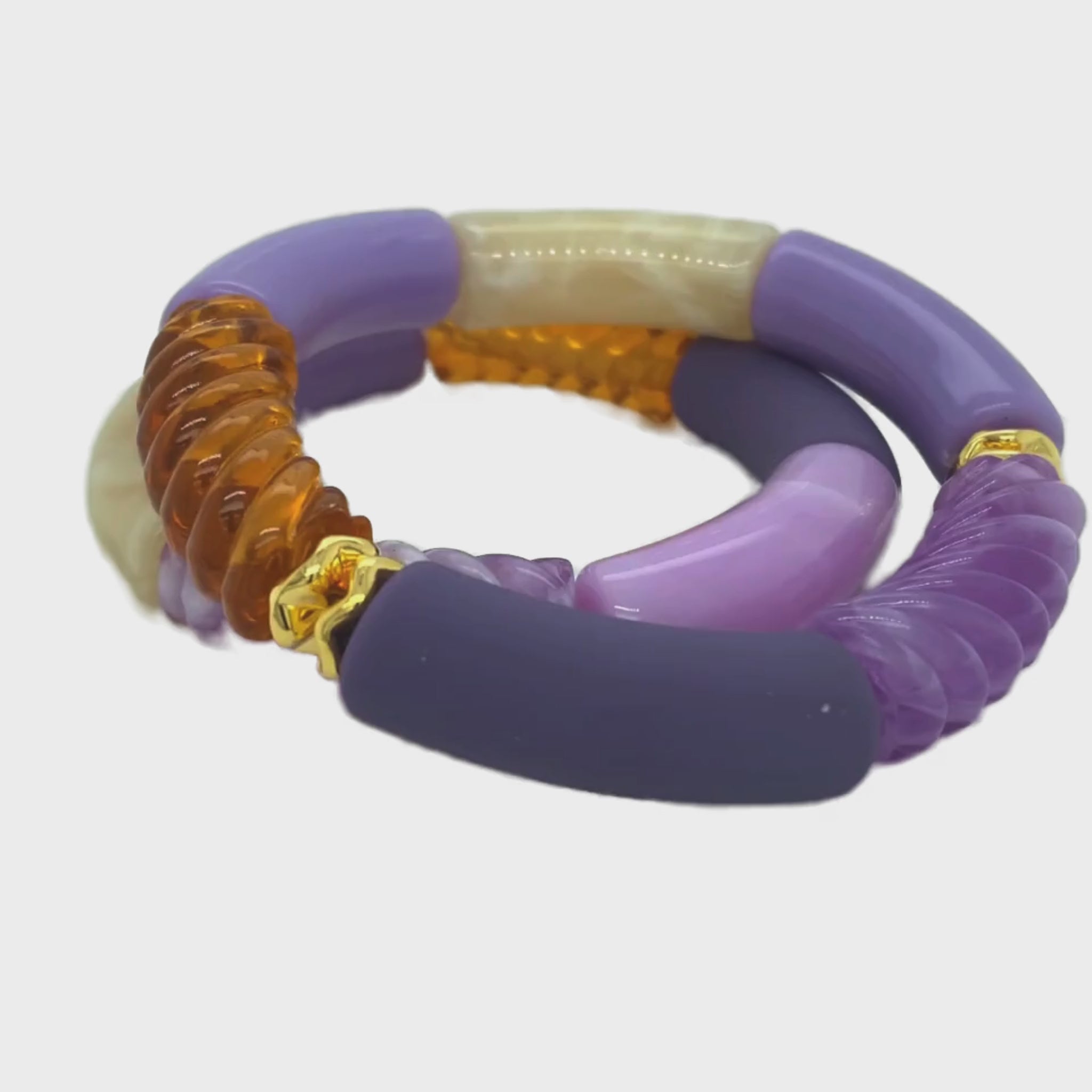 Tube kralen armband - Paarse Set